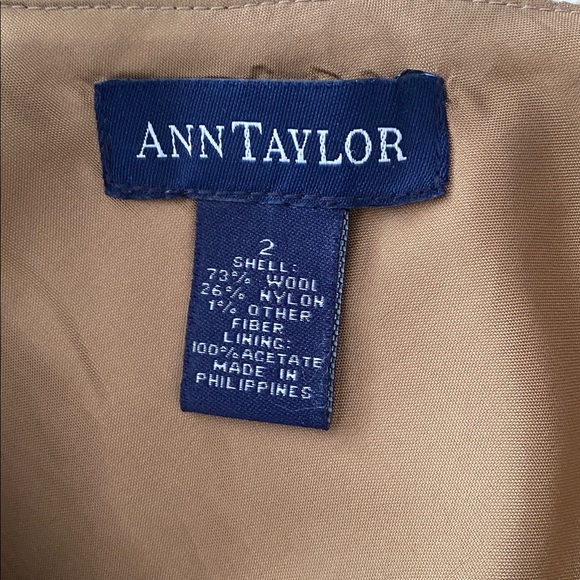 Ann Taylor vintage beige wool plaid pencil skirt size 2 - Picture 5 of 11